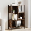 vidaXL Bookcase - Engineered Wood Cube Storage Shelf in Smoked Oak Finish - 2 of 4
