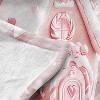 Lomsoe Christmas Throw Flannel Blanket Pink Gingerbread House with Snowman Heart Candy, Soft Cozy Lightweight Holiday Winter Christmas Gifts - 4 of 4