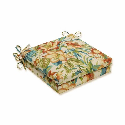 Botanical Glow Tiger Stripe 2pc Squared Edge Seat Cushions - Pillow Perfect