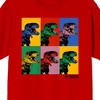 Jurassic Park Dinosaur Collage Crew Neck Short Sleeve Red Men's T-shirt - 2 of 3