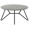 Travis Cement and Gunmetal Round Top Coffee Table ¨C Urban Industrial Elegance for Living Room - 2 of 4