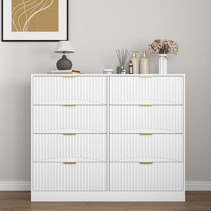 Sapphtopaz Modern Dresser with Drawers, Chest of Drawers with Wavy Patterns & Gold Handle for Entryway Versatile Drawer Organizer for Bedroom - 1 of 4