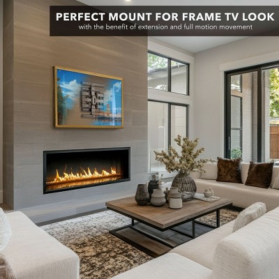 Ultra-Slim Full Motion Black Steel TV Wall Mount