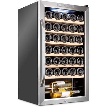 Ivation 34 Bottle Wine Cooler Fridge, Compressor Refrigerator W/Lock