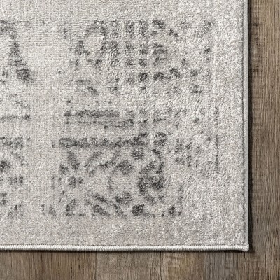 Elegant Gray 8x10 Synthetic Traditional Area Rug