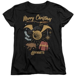 Women's Harry Potter Merry Christmas From Hogwarts T-Shirt - 1 of 4