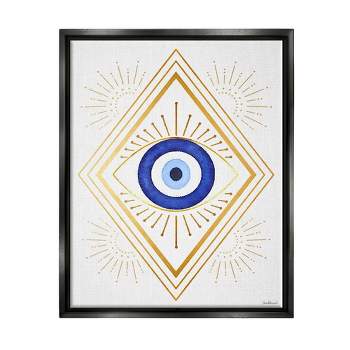 Stupell Industries Vivid Blue Eye Vintage Geometric Deco Glam Shapes