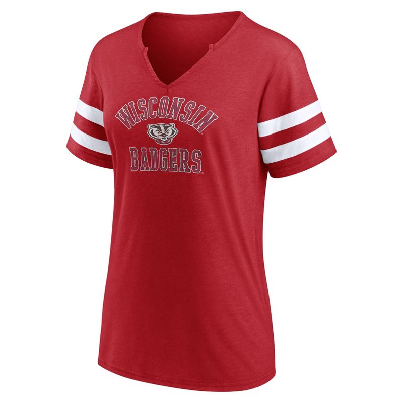 NCAA Wisconsin Badgers Women&#39;s V-Neck Notch T-Shirt, 2 of 4