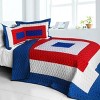 Slickblue Full/Queen Quilt Set, Vermicelli-Quilted TC Fabric, Machine Washable, 4 Color Options, 90.5"x90.5", 3PC - 4 of 4