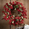 24"H Sullivans Red Berry Wreath, Red - 3 of 3