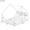 SEVOBAL Kids Furniture House Bed Full Size Roof with Metal Slats Legs and No Box Spring Needed for Kids and Young Teens, White, 77.17"*14.96"*4.53" - 3 of 4