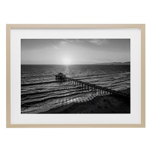 Stupell Industries Serene Morning Pier Framed Print Under Glass Art - 1 of 4