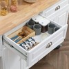 Resenkos Rolling Kitchen Island Cart with Drop Leaf, Kitchen Cart on Wheels with Wood Top, 2 Drawers and 2 Storage Cabinets, Island Table, - 2 of 4
