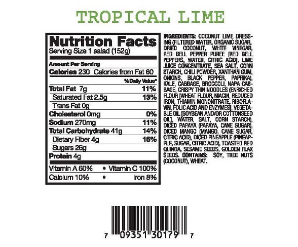 Eat Smart Salad Tropical Lime - 5.5oz