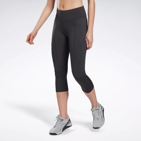 Reebok Workout Ready Pant Program Capri Tights Womens Athletic Leggings  Small Night Black