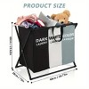 Racxily Segmented Foldable Laundry Hamper with Oxford Fabric Bags and Handles - Large Rectangular Laundry Sorter Basket for Home, Dorm - 2 of 4