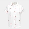 BeachLunchLounge Women's Darby Gauze Embroidered Red Cherry | White - 2 of 4