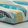 Set of 2 Leaf Block Outdoor/Indoor Squared Corners Seat Cushions Teal/Citron - Pillow Perfect - image 2 of 4