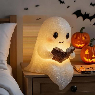 Hachikiko 6 in Cute Ghost Reading Lamp - Halloween Decorative Lamp, Soft Light for Bedroom/Study/Living/Dining Room, Halloween Gift