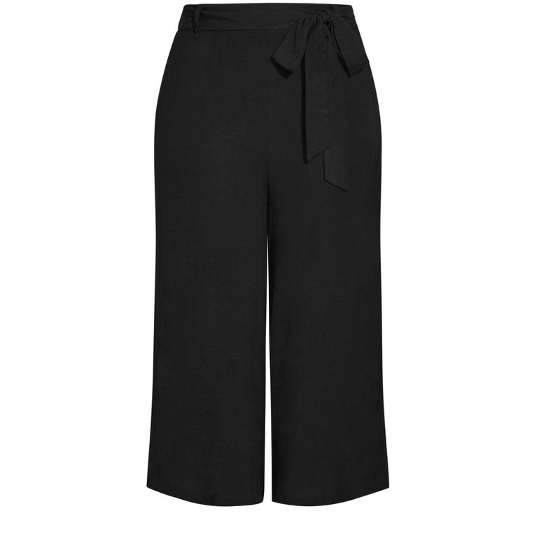 Women's Plus Size Nouveau Tie Pant - black| CITY CHIC, 3 of 4