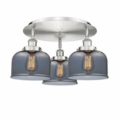 Bell - 3 Light Flush Mount In Art Deco Style-9.25 Inches Tall and 19.75 Inches Wide