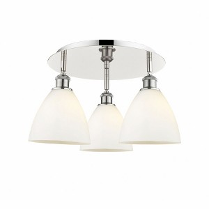 Bristol Glass - 3 Light Flush Mount In Industrial Style-10 Inches Tall and 19.25 Inches Wide - 1 of 1