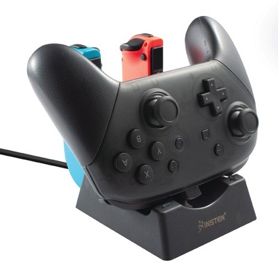 Insten Insten 3-in-1 Charging Dock for Nintendo Switch & OLED Model Joy Con, Pro Controller with LED Indicator & Type C Cable