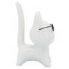 Sagebrook Home 8" Porcelain Kitten Statue - White Kitty with Glasses Decorative Sculpture - Contemporary Creative Home or Office Table or Desktop - 4 of 4