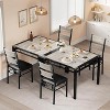 Dining Table Set for 4 with Corner Protector, Kitchen Table with 4 Upholstered Chairs, for Small Space, Dining Room, Apartment - 4 of 4