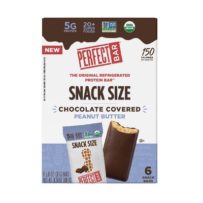 Perfect Bar Snack Size Chocolate Covered Peanut Butter Protein Bars - 6.34oz/6ct