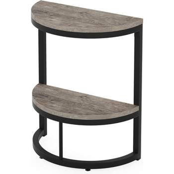Tribesigns 2-Tier Semi Circle End Accent Table