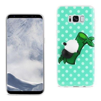 Reiko Samsung Galaxy S8 Edge/ S8 Plus TPU Design Case with 3D Soft Silicone Poke Squishy Panda in Green
