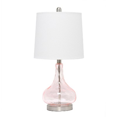 Rippled Glass Table Lamp with Fabric Shade - Lalia Home