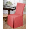 Red Chambray Dining Room Chair Slipcover - Madison Industries: Machine Washable, T-Cushion Compatible, Back Tie Closure - 2 of 4
