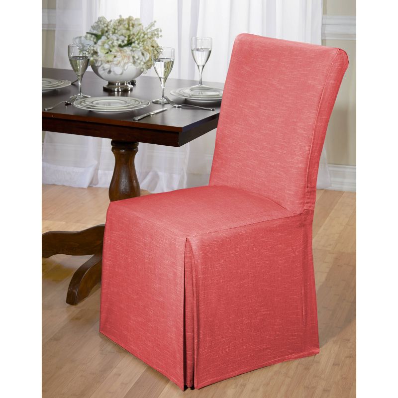 Red Chambray Dining Room Chair Slipcover - Madison Industries, 2 of 5