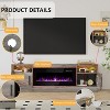 Modern TV Stand for TVs Up to 75'', 70" Wooden Entertainment Center with Storage, Compatible with 36" Electric Fireplace (Fireplace Not Included) - 3 of 4