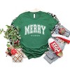 Simply Sage Market Merry Vibes Varsity Thick Outline Short Sleeve Tee - M - Grass - 3 of 4