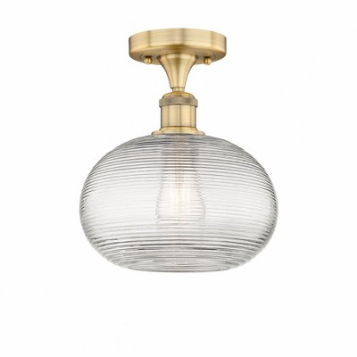 Ithaca - 1 Light Semi-Flush Mount In Industrial Style-9.63 Inches Tall and 10 Inches Wide