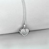 Girls' CZ Border Heart Sterling Silver Locket Necklace - In Season Jewelry - 4 of 4