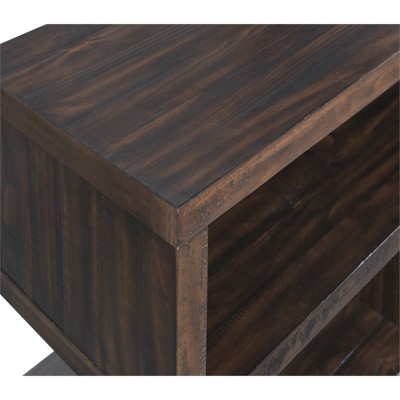 Lexington Contemporary Rustic 70" Dark Mocha Solid Pine TV Stand