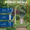 Metal Garden Arch Trellis - Garden Arch Arbor for Climbing Plants, Wedding Arch Backdrop & Party Decor with Ground Spikes - Outdoor Pergola - 4 of 4