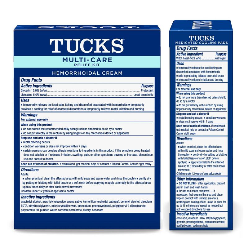 Tucks Multi-Care Relief Kit Witch Hazel Pads - 40ct &#38; Lidocaine Cream - 0.5oz, 4 of 9