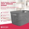 Life Story 16 Quart Decorative Storage Basket, Large Plastic Home Organizer, Lightweight Versatile Tub with Built-In Handles, Gray - 2 of 4