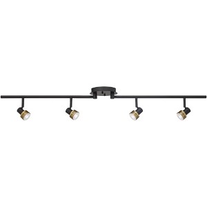 Pro Track 4-Light Heads LED Ceiling Track Light Fixture Kit GU10 Dimmable Flexible Directional Black Gold Metal Modern Kitchen Bathroom 43 1/2" Wide - 1 of 4