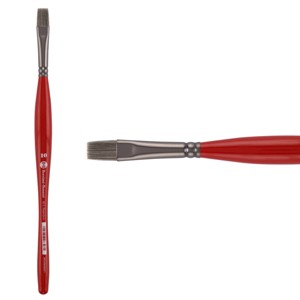 Borciani e Bonazzi Unico Silver Synthetic Series 811 Paint Brush, Flat 10 - Medium Handle Paintbrush Handcrafted in Italy, Cruelty-Free, Acrylic, Oil, - 1 of 4