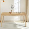 60" Farmhouse Dining Table with Rubberwood Legs and MDF Top, Rustic Kitchen Table for 4–6, Easy-Clean Surface, Stable Design-Cuddlewood - 2 of 4