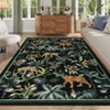 Tiger and Leopard Area Rug for Living Room Washable Non Slip Low Pile Rugs Botanical Jungle Animal Print Stain Resistant Floor Cover for Bedroom - 4 of 4