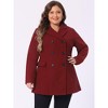 Agnes Orinda Women's Plus Size Winter Outfits Notched Lapel Double Breasted Overcoats - 2 of 4