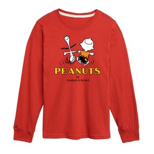 Boys' - Peanuts - Charlie Snoopy Dancing Long Sleeve Graphic T-Shirt - 1 of 4
