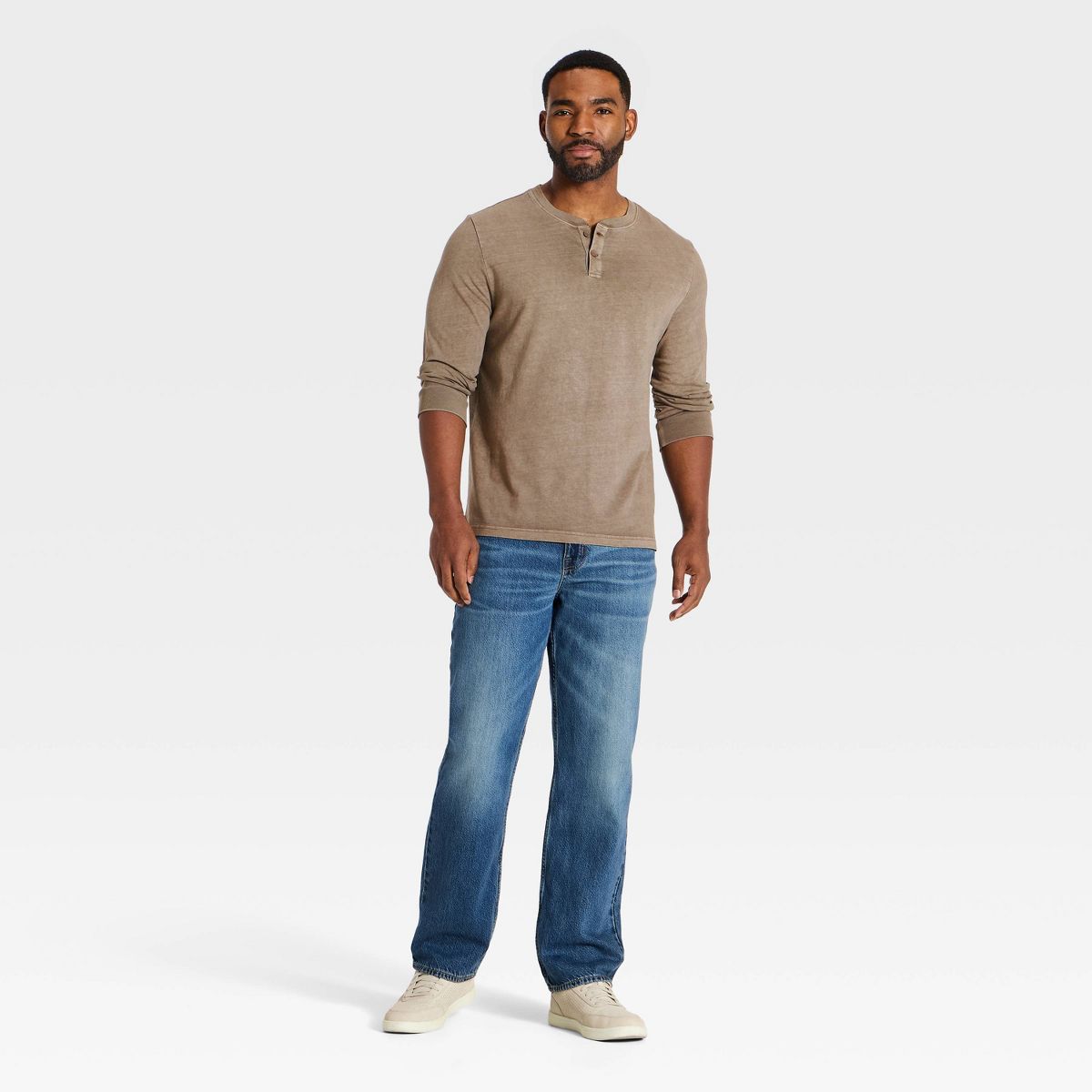 Men's Vintage Long Sleeve Lightweight Texture Henley Shirt - Goodfellow & Co™ - thumbnail 3